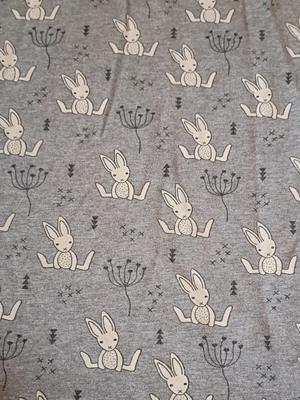 Maxomorra Gray Bunny Hooded Cotton Dress